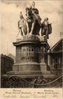 1902 Pozsony, Pressburg, Bratislava; Mária Terézia szobor. "Bediene dich allein" / statue of Maria Theresa, monument (EB)