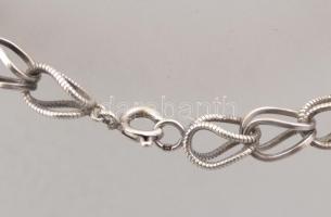 Ezüst(Ag) fantáziaszemes karkötő, jelzett, h: 20,5 cm, nettó: 9,4 g