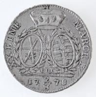 Német Államok / Szászország-Albertine 1778EDC 2/3T Ag "III. Frigyes Ágost" Drezda (14,06g)...