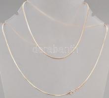 Ezüst(Ag) szögletes kígyó nyaklánc, szögletes kígyó karkötővel, jelzett, h: 19,5 és 69,5 cm, nettó: 10 g