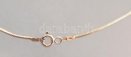 Ezüst(Ag) szögletes kígyó nyaklánc, szögletes kígyó karkötővel, jelzett, h: 19,5 és 69,5 cm, nettó: ...