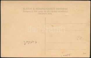 cca 1920 Testőrségi altisztek csoportképe, kitüntetésekkel, kardokkal, fotólap, Bp., Blahos R(udolf)...