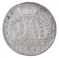 Német Államok / Szászország-Albertine 1783IEC 2/3T Ag "III. Frigyes Ágost" Drezda (13,84g)...