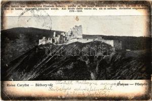 1903 Csejte, Csejthe, Cachtice; Báthory vár / Hrad Báthorovcov / castle (kopott sarkak / worn corners)