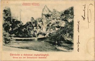 1910 Dobsina, Dobschau; Sztracenai sziklakapu / Felsenthor / rock gate in Stratená (fl)