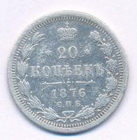 Orosz Birodalom 1876. 20k Ag "II. Miklós" T:2-,3 
Russian Empire 1876. 20 Kopeks Ag &quot...