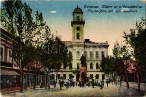 1917 Komárom, Komárno; Klapka tér a Városházával / Klapka-Platz mit dem Stadthaus / square, town hall (Rb)