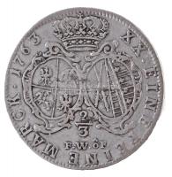 Német Államok / Szászország-Albertine 1763FWoF 2/3T Ag "II. Frigyes Ágost" Drezda (13,91g)...