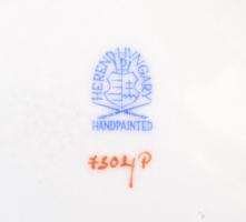 Herendi indiai kosár mintás porcelán kaspó, kézzel festett, jelzett, hibátlan, d: 19 cm, m: 13,5 cm