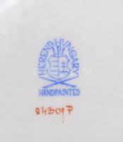 Herendi indiai kosár mintás váza, porcelán, kézzel festett, jelzett, hibátlan, 14x14cm