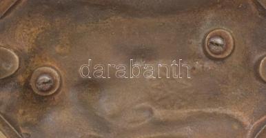 Réz vaddisznó figura. Jelzett. 13x8 cm