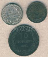 Bulgária 1881. 10St + 1901. 2St + 1913. 20St T:2/3,3