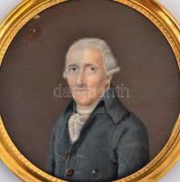 N.C. 1809 jelzéssel: Miniatúra. akvarell, karton. d: 8 cm, réz keretben, kis folttal / Signed miniat...