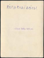1916 Róth Rudolf százados, kitüntetésekkel, fotó, a hátoldalán feliratozva, pecséttel (Bódy Béla 191...
