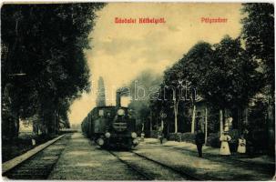 1909 Kéthely (Somogy), pályaudvar, vasútállomás, gőzmozdony / railway station, locomotive. W.L. 2599.