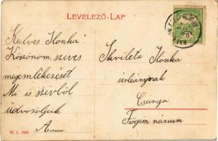 1909 Kéthely (Somogy), pályaudvar, vasútállomás, gőzmozdony / railway station, locomotive. W.L. 2599