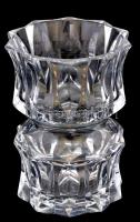 Üveg váza, színtelen, alján karcos, m: 21 cm, d: 15 cm