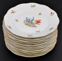 Herendi Tulipán mintás, 12 személyes süteményes készlet. Kézzel festett, jelzett, hibátlan