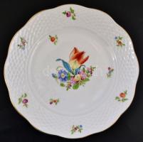 Herendi Tulipán mintás, 12 személyes süteményes készlet. Kézzel festett, jelzett, hibátlan