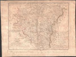 cca 1805 Sáros vármegye térképe a Görög-Kerekes atlaszból, hajtásnyommal 27x36 cm