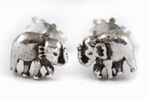 Ezüst(Ag) elefántos fülbevalópár, jelzett, 1×0,7 cm, nettó: 1 g