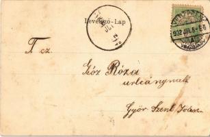 1902 Veszprém, Erzsébet királyné (Sissi) szobor. Krausz A. fia kiadása, Szecessziós magyar zászlós k...