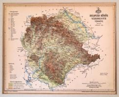 1893 Belovár-Kőrös vármegye térképe,1:460.000, tervezte: Gönczy Pál, Pallas Nagy Lexikona, Bp., Posner, paszpartuban, lap alja enyhén sérült 23x28 cm