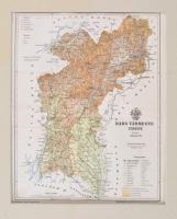 1895 Bars vármegye térképe,1:340.000, tervezte: Gönczy Pál, Pallas Nagy Lexikona, Bp., Posner, paszpartuban, 28x23 cm