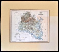 1893 Baranya vármegye térképe,1:500.000, tervezte: Gönczy Pál, Pallas Nagy Lexikona, Bp., Posner, pa...