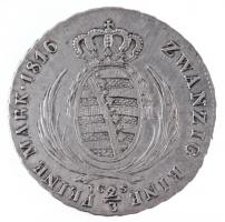 Német Államok / Szászország-Albertine 1816IGS 2/3T Ag "III. Frigyes Ágost" Drezda (13,96g)...