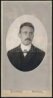1901 Szautner Zsigmond (1874-1902) bölcseleti doktor, főgimnáziumi tanár portréja, keményhátú fotó, 21×11 cm