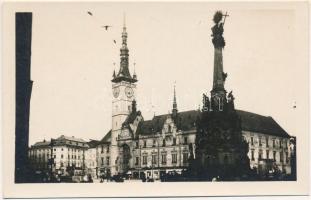 1927 Olomouc, Olmütz; Rathaus / town hall, shops of Wenzel, Jellinkova, Frohlich