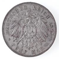 Német Államok / Württemberg 1895F 5M Ag "II. Vilmos" Freudenstadt (27,69g) T:2- ü. / Germa...