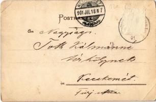 1901 Traunstein, general view. Aquarell Künstler Postkarte No. 704. litho (Rb)