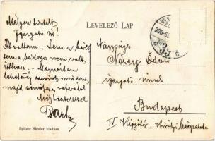 1906 Komárom, Komárnó; Baross utca, Krausz Samu üzlete, Maitz Rezső Vigadó étterme / street, shop, r...