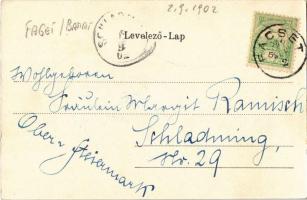 1902 Facset, Facsád, Faget; indóház, vasútállomás, Magyar király szálloda, Klein Dávid áruháza, üzle...