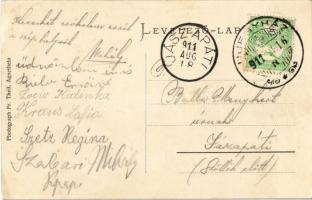 1911 Holcmány, Holzmengen, Hosman; téli látkép a Hortobágy folyóval / winter view with Hartibaciu ri...