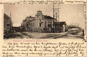 1901 Temesvár, Timisoara; Erzsébetváros, Dózsa utca, villamos sín. Polatsek féle kiadása / street, Elisabetin