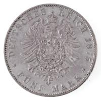 Német Államok / Szászország-Albertine 1875E 5M Ag "Albert" Muldenhütten (27,59g) T:2- ph. ...