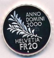 Svájc 2000B 20Fr Ag "2000. év - béke a Földön" eredeti díszdobozban német és francia nyelv...