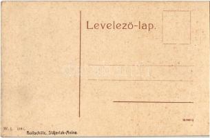 Anina, Stájerlakanina, Steierdorf; pályaudvar, vasútállomás, gőzmozdony. W.L. 1191. Hollschütz kiadá...