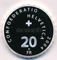 Svájc 2004B 20Fr Ag "Chillon-i kastély és a tükörképe" eredeti díszdobozban német és franc...