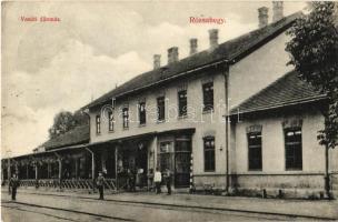 1912 Rózsahegy, Ruzomberok; vasútállomás. Komor testvérek kiadása / Bahnhof / railway station