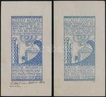 cca 1890 2 db keményhátú műtermi fotó Székely Aladár műterméből, karton körbevágva, 21×11 cm