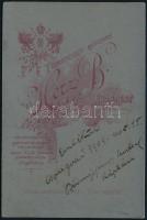 1904 Bodony János káplán fotója Herz budapesti műterméből, 16×11 cm