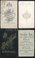cca 1900 11 db keményhátú fotó magyar műtermekből, 10×6 és 16×11 cm közötti méretekben