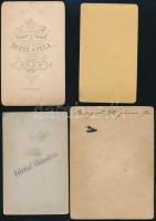 cca 1900 11 db keményhátú fotó magyar műtermekből, 10×6 és 16×11 cm közötti méretekben