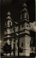 1941 Csíksomlyó, Sumuleu Ciuc; Kegytemplom. Andory Aladics Zoltán mérnök felvétele / pilgrimage church (EK)