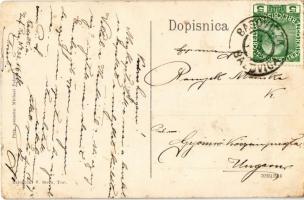 Basovizza, Bazovica; street, church, soldiers near the military barrack (EK)