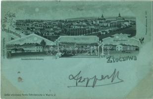 1901 Zolochiv, Zloczów; Koszary Piechoty, Dworzec Kolejowy / military infantry barrack, railway station. Karola Schwidernocha Art Nouveau, floral, litho
